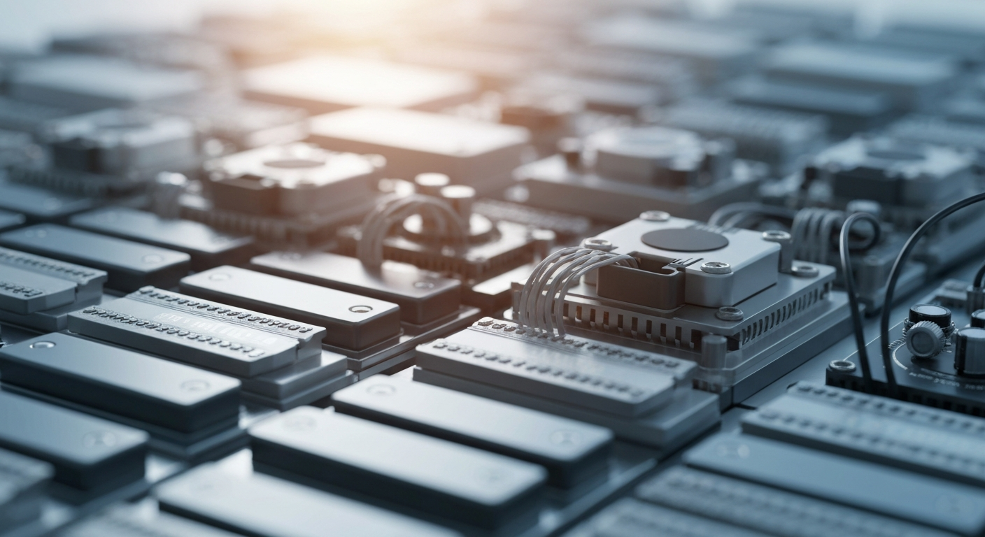 An extreme close-up of intricate, metallic banking and computer components, representing the secure technological infrastructure of the financial industry.