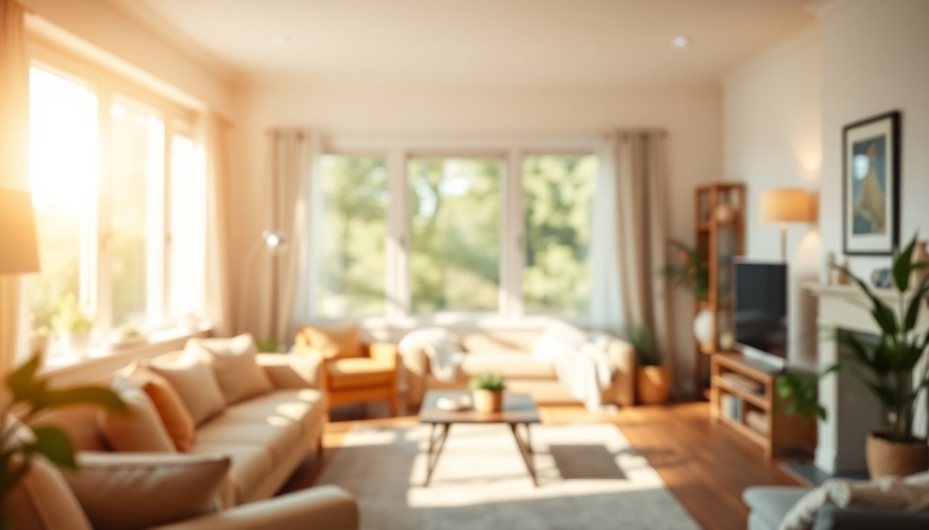 An extremely abstracted, out-of-focus photograph shot through condensation or rain-streaked glass, composed of soft pools of warm light and color, conceptually representing the inviting atmosphere of a comfortable family home.