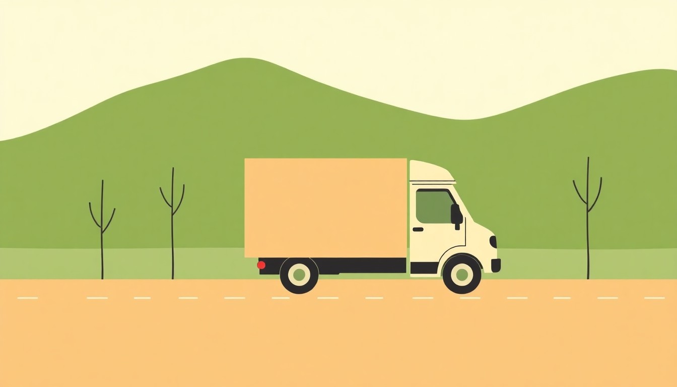 An abstract geometric illustration using overlapping triangles and rectangles in shades of green and brown, conceptually representing the financial pressures on a small delivery business from rising fuel costs.