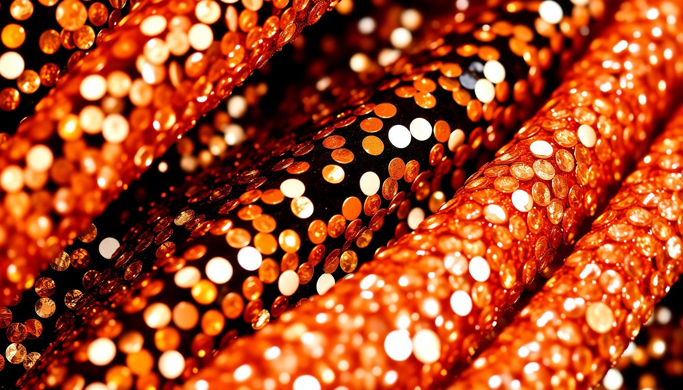 An extreme close-up photograph of shimmering, high-contrast sequins and crushed velvet textures, conceptually representing the glamour and individuality of the Euphoria cast's red carpet looks.