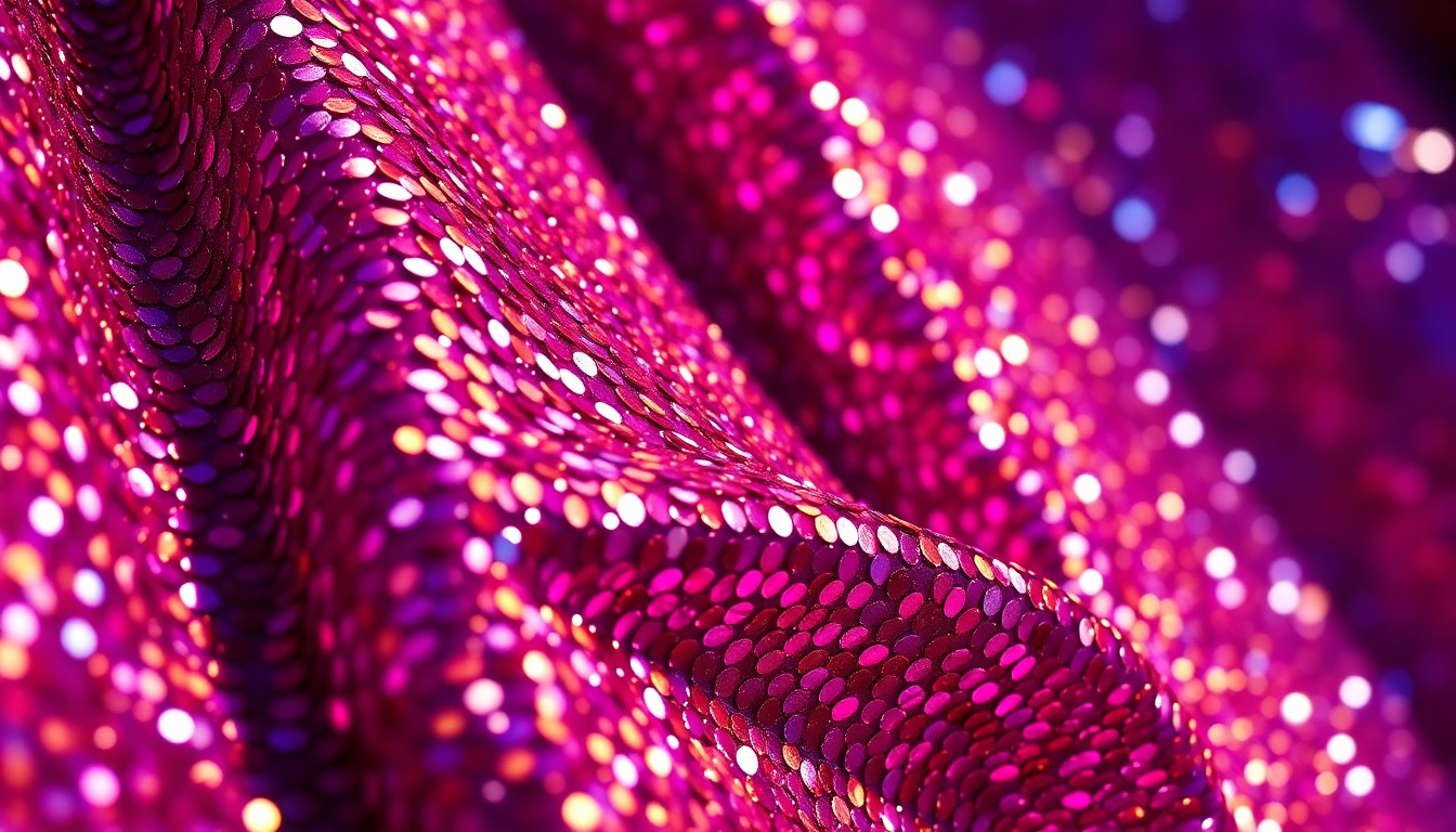 An extreme close-up photograph of shimmering, sequined fabric in rich jewel-toned colors, capturing the luxurious, high-fashion aesthetic of the Euphoria season 3 premiere.