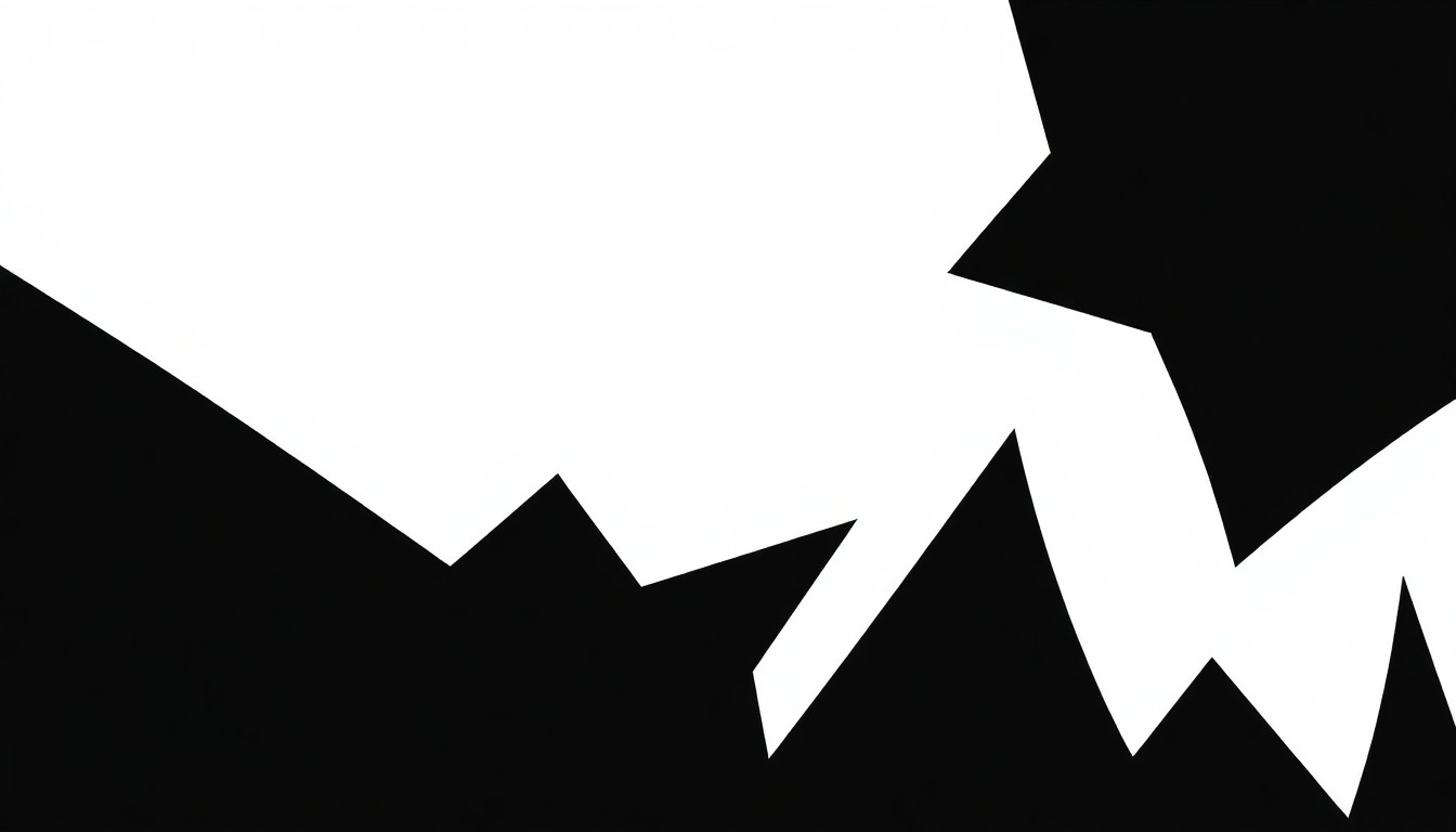 A striking abstract composition of bold, geometric black shapes against a bright red background, conceptually representing the smart, insightful, and humorous essence of a David Sedaris live performance.