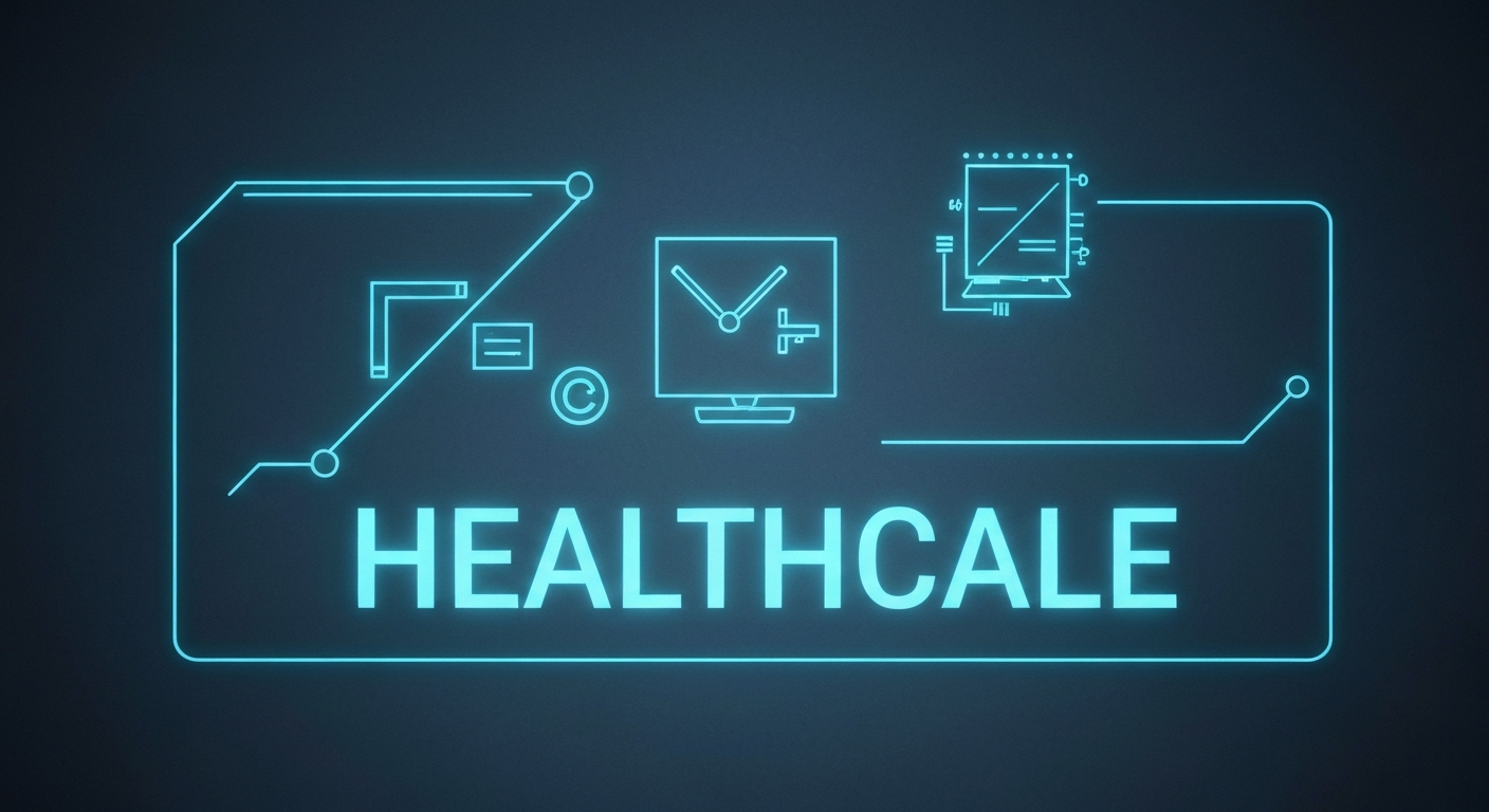 An extreme close-up of various metal components and mechanisms, conveying the heavy, industrial nature of medical technology and the complex financial systems that support it.