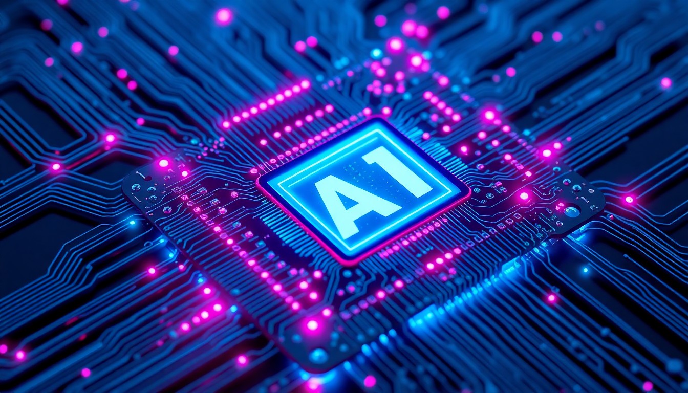 A highly detailed, glowing 3D illustration of a complex, futuristic AI processing unit or neural network chip, with intricate circuitry and neon cyan and magenta lights, conceptually representing the advanced hardware powering Meta's new Muse Spark AI model.