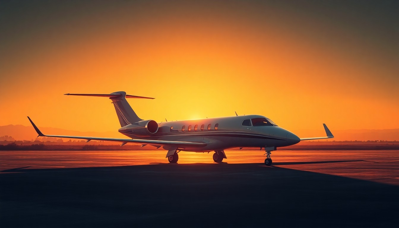A photorealistic painting of a large private jet sitting alone on a tarmac, with warm sunlight casting dramatic shadows across the sleek fuselage. The scene evokes a sense of solitude and nostalgia, reflecting the political tensions surrounding the jet's ownership change.