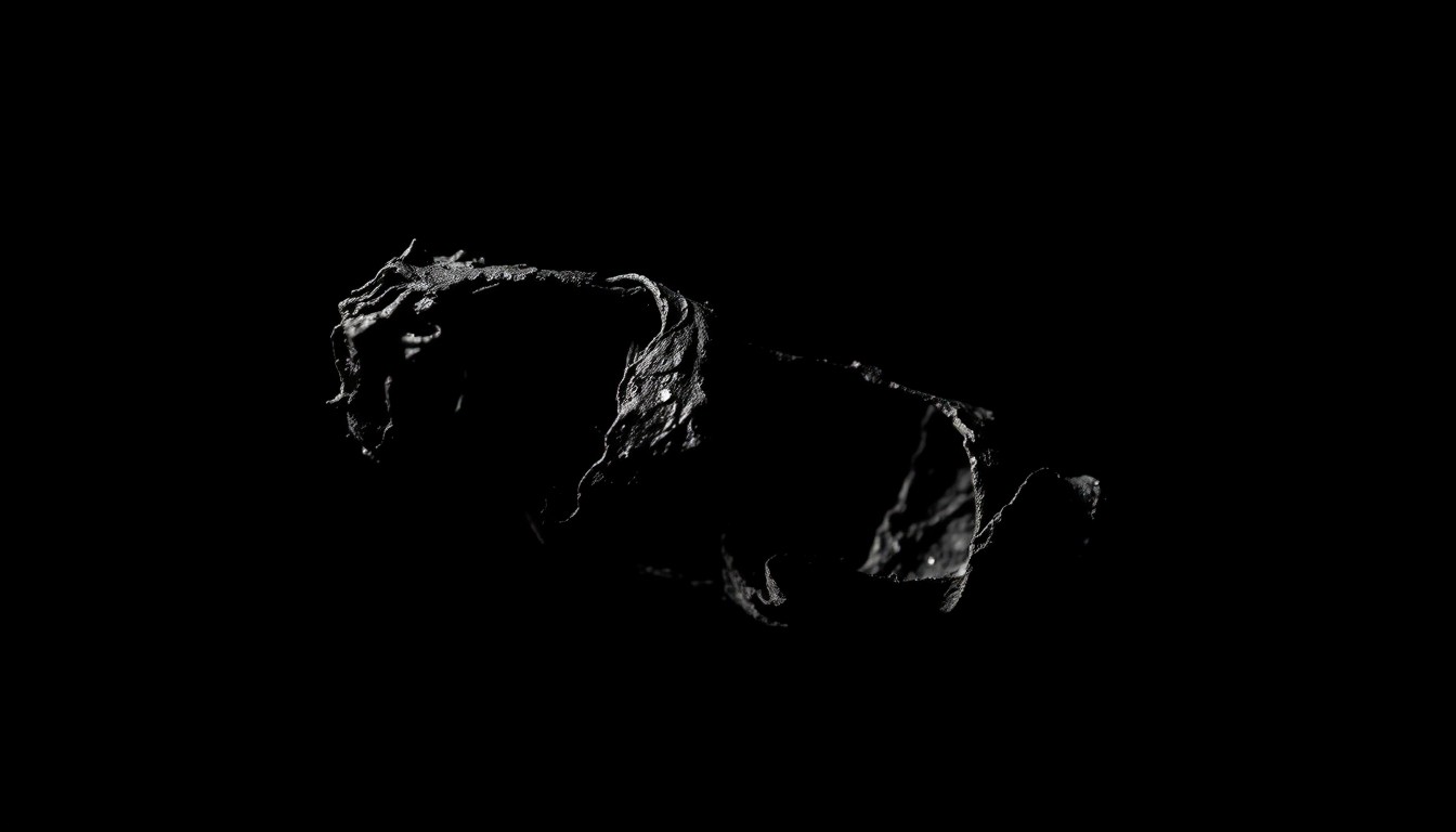 An extreme close-up photograph of a charred, twisted metal object against a pitch-black background, conveying the grim aftermath of a deadly house fire through a stark, investigative visual style.