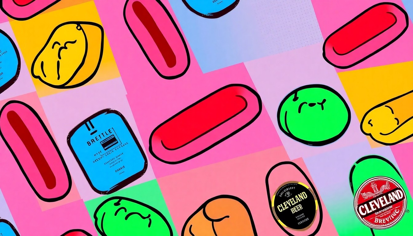 A vibrant, pop art-inspired grid of repeated silkscreen images depicting an iconic Cleveland food item, conceptually representing the city's growing reputation for exceptional dining.