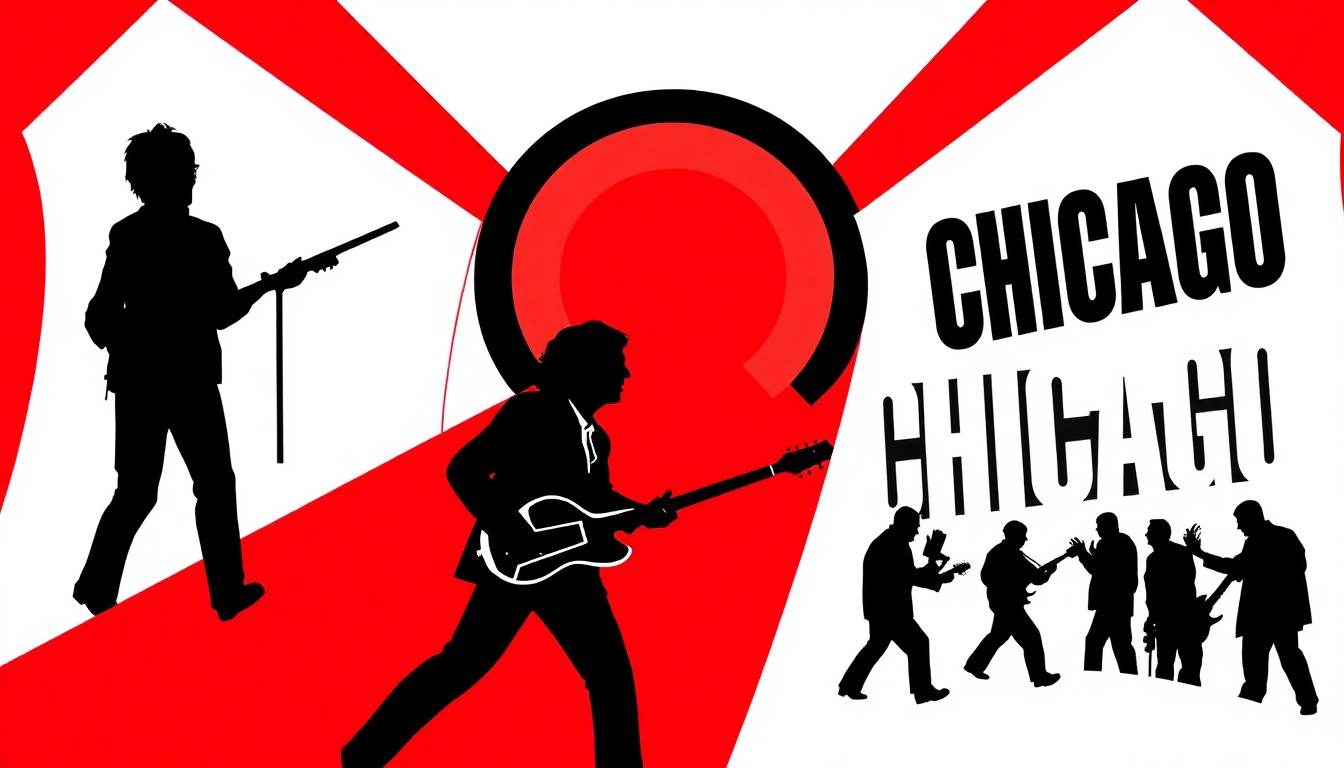 A minimalist, abstract illustration in the style of Saul Bass, featuring jagged geometric shapes and bold silhouettes in high-contrast colors, conceptually representing the induction of legendary rock bands into the Hall of Fame.