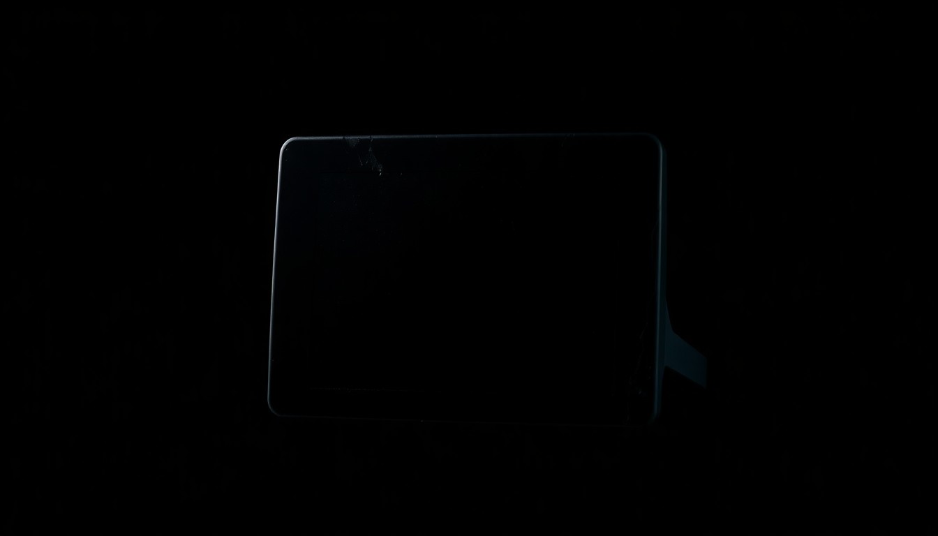 An extreme close-up photograph of a broken ankle monitor against a pitch-black background, lit by a harsh, direct camera flash, conceptually representing the challenges of using this technology to address juvenile crime.