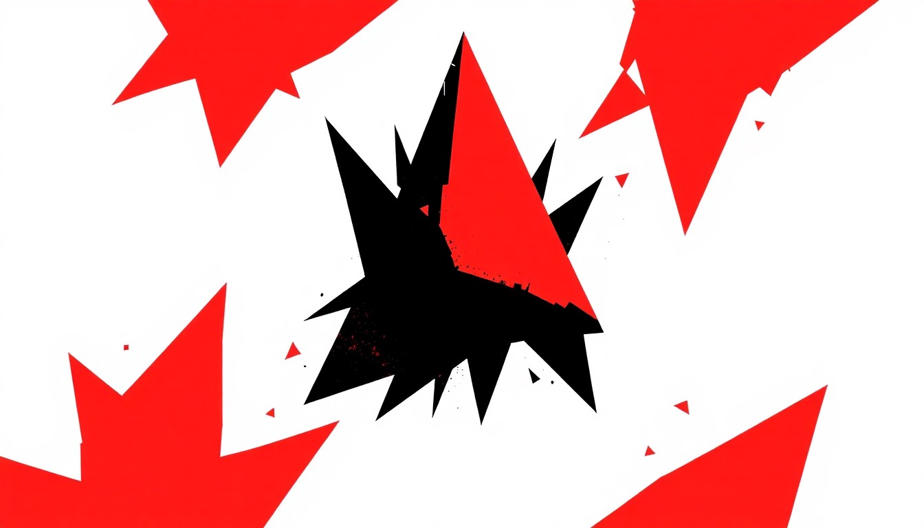 An abstract composition of bold, angular black shapes against a vibrant red background, conceptually representing the hard work and perseverance required for an artist to achieve lasting success in the music industry.