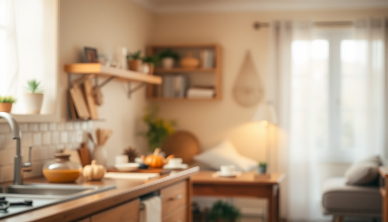 A softly focused, abstract image in warm tones depicting a domestic scene, conveying a sense of comfort and community.