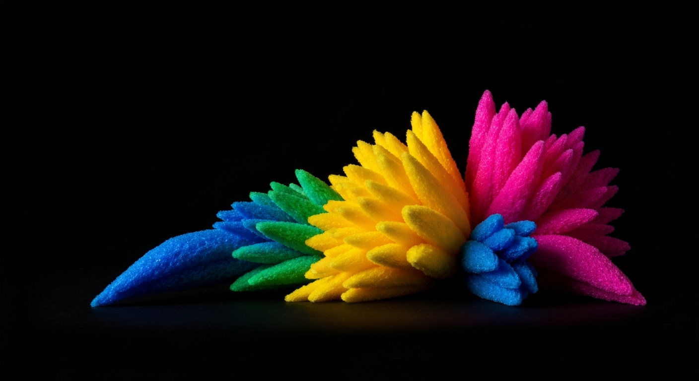 An abstract, blurred image of a red sports car in motion, conveying a sense of speed and energy through the use of vibrant color streaks against a dark background.