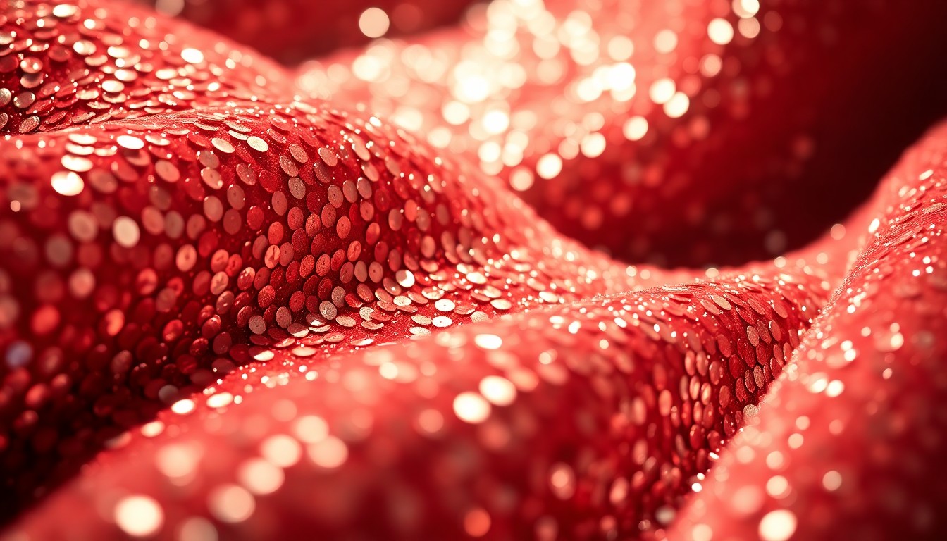 An abstract close-up photograph of luxurious, high-contrast textures like shimmering sequins and sparkling glass, conceptually representing the glamour and prestige of celebrity real estate.