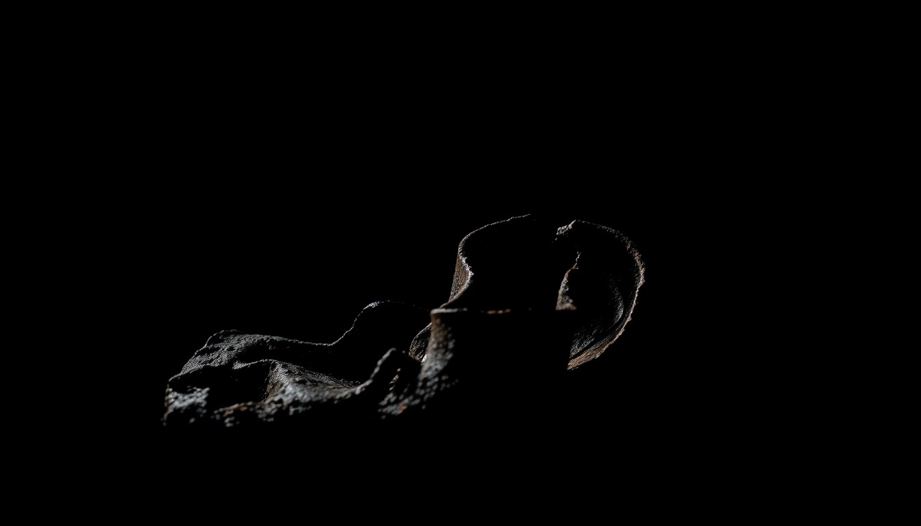 An extreme close-up of a charred, twisted metal object from the fire scene, conveying the gritty, investigative nature of the incident through dramatic lighting and stark, minimalist composition.