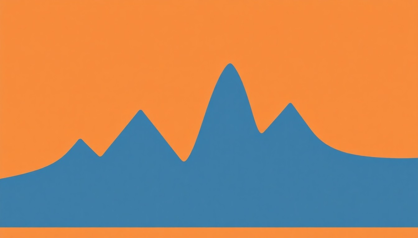 An abstract illustration featuring overlapping triangles and circles in shades of blue, red, and yellow, conveying the volatility and uncertainty of oil and gas prices.