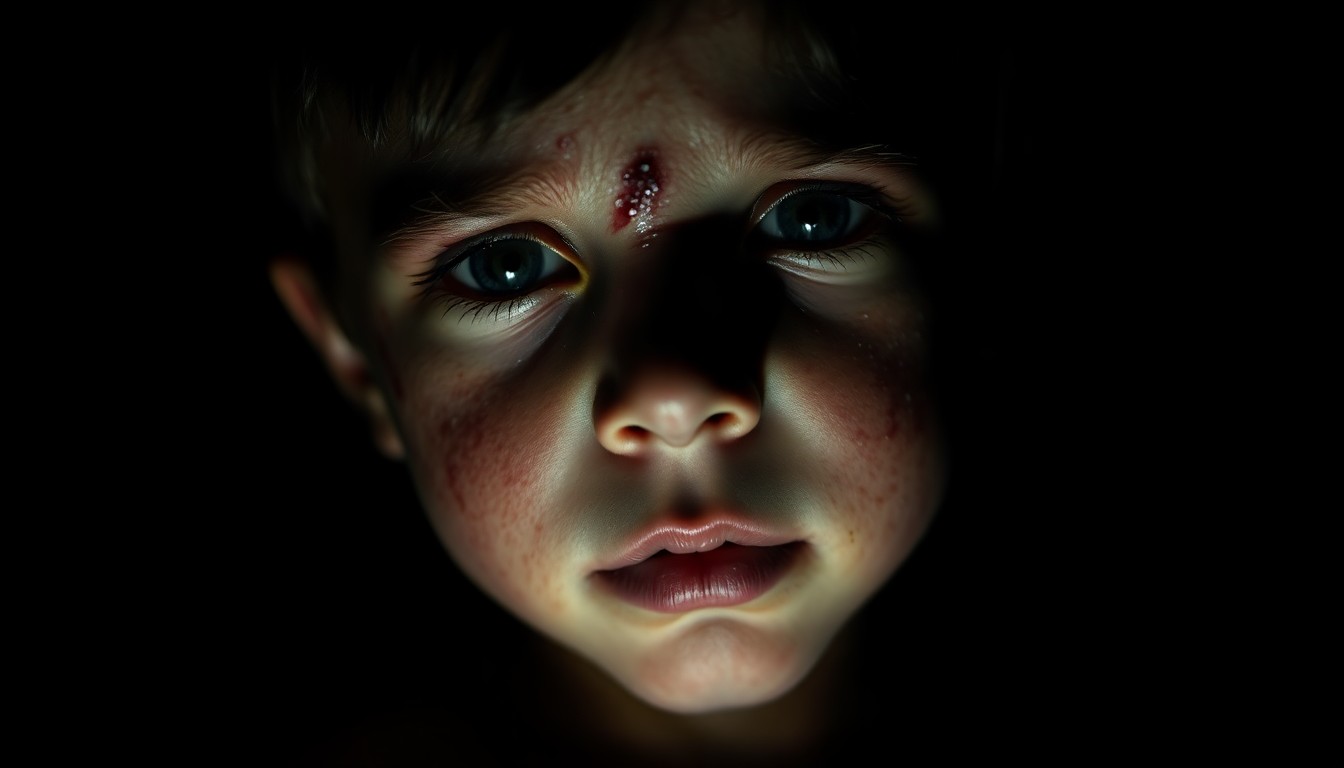 An extreme close-up of severely burned and blistered skin, conceptually illustrating the tragic consequences of a child being left unsupervised in a scalding hot bathtub.