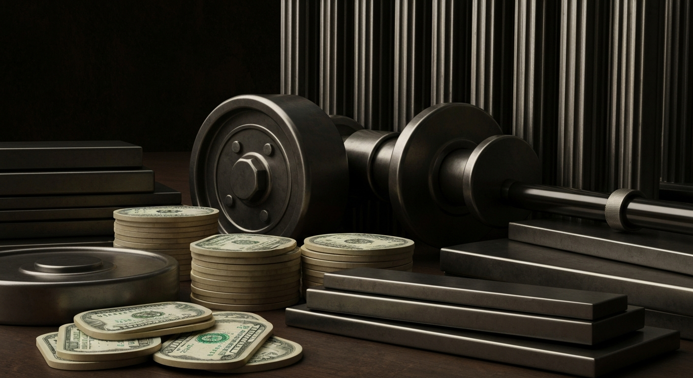 An extreme close-up of various gears, levers, and other industrial components that make up the inner workings of a financial institution, conveying the idea of the complex systems and mechanisms that underlie corporate finance and insider trading.