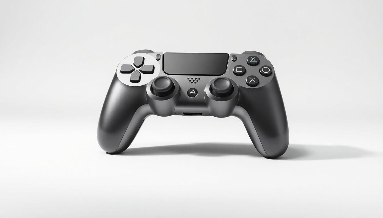 A close-up photograph of a modern, minimalist gaming console made of polished metal and glass, resting on a clean, monochromatic background and dramatically lit to convey a sense of technological sophistication and disruption.