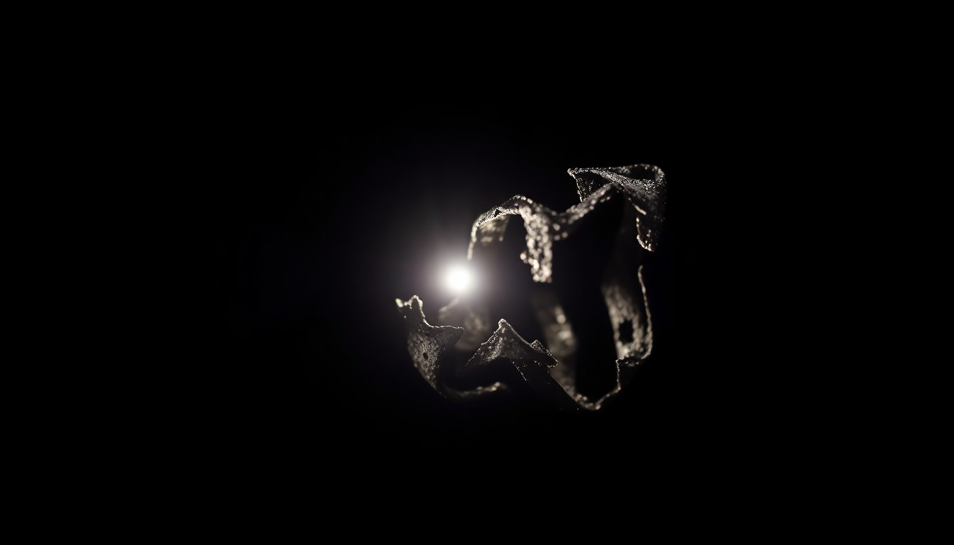 An extreme close-up of a charred, twisted metal object from the house fire, conveying the stark, gritty aftermath of the tragic incident.