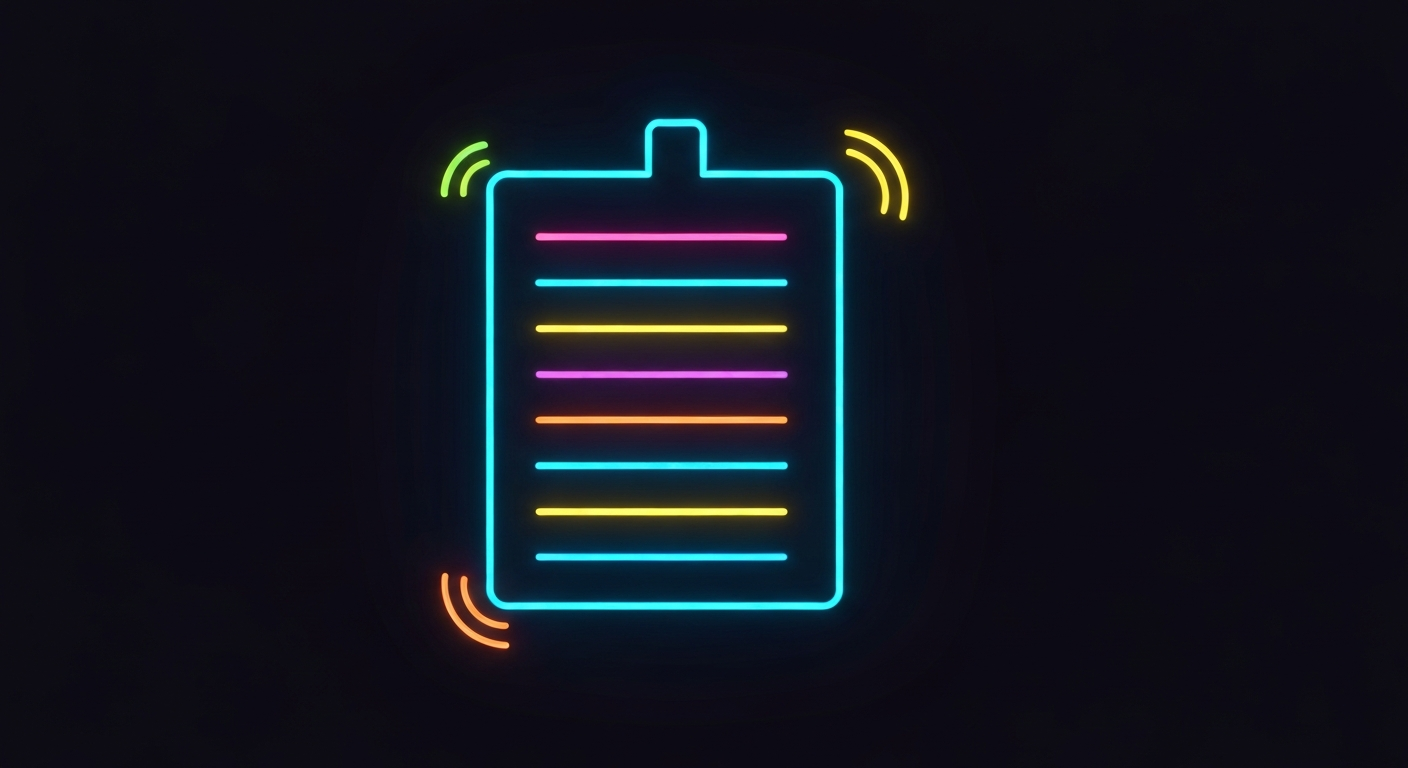 A glowing, neon outline of a stylized medical chart or patient record against a dark background, conceptually representing the innovative patient navigation technology discussed in the story.