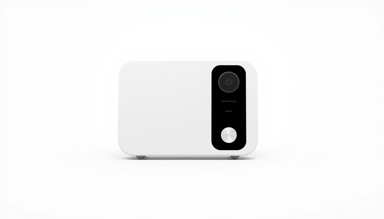 An extreme close-up of a sleek, minimalist smart home device with clean lines and subtle metallic accents, conceptually representing tools for digital safety and parental controls.