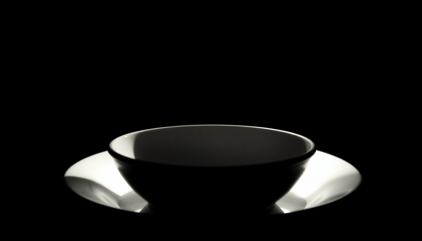 An extreme close-up of an empty child's plate or bowl, the harsh flash creating a stark, gritty image that conceptually represents the neglect at the heart of this tragic story.