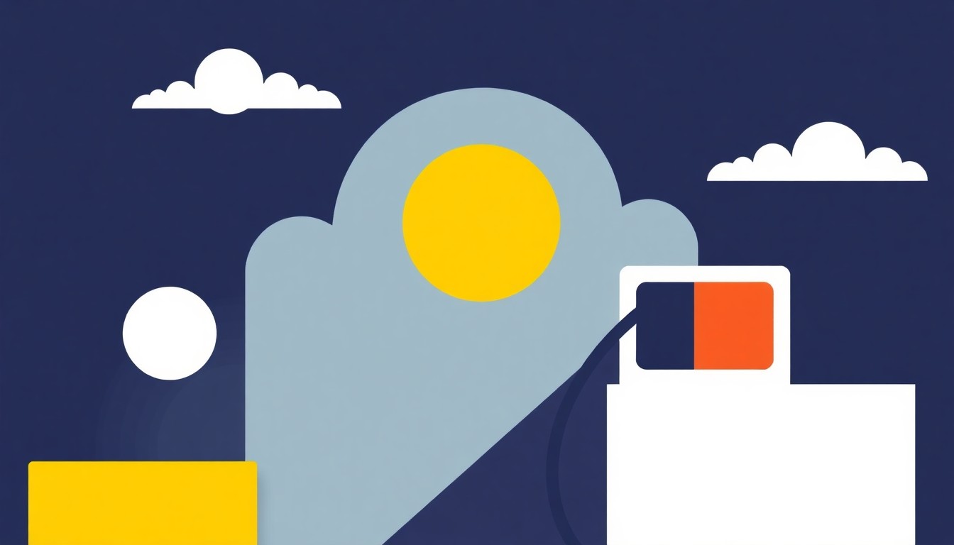 A vibrant abstract composition of overlapping triangles and circles in shades of blue, red, and yellow, conceptually representing the fluctuating and uncertain nature of gas prices.