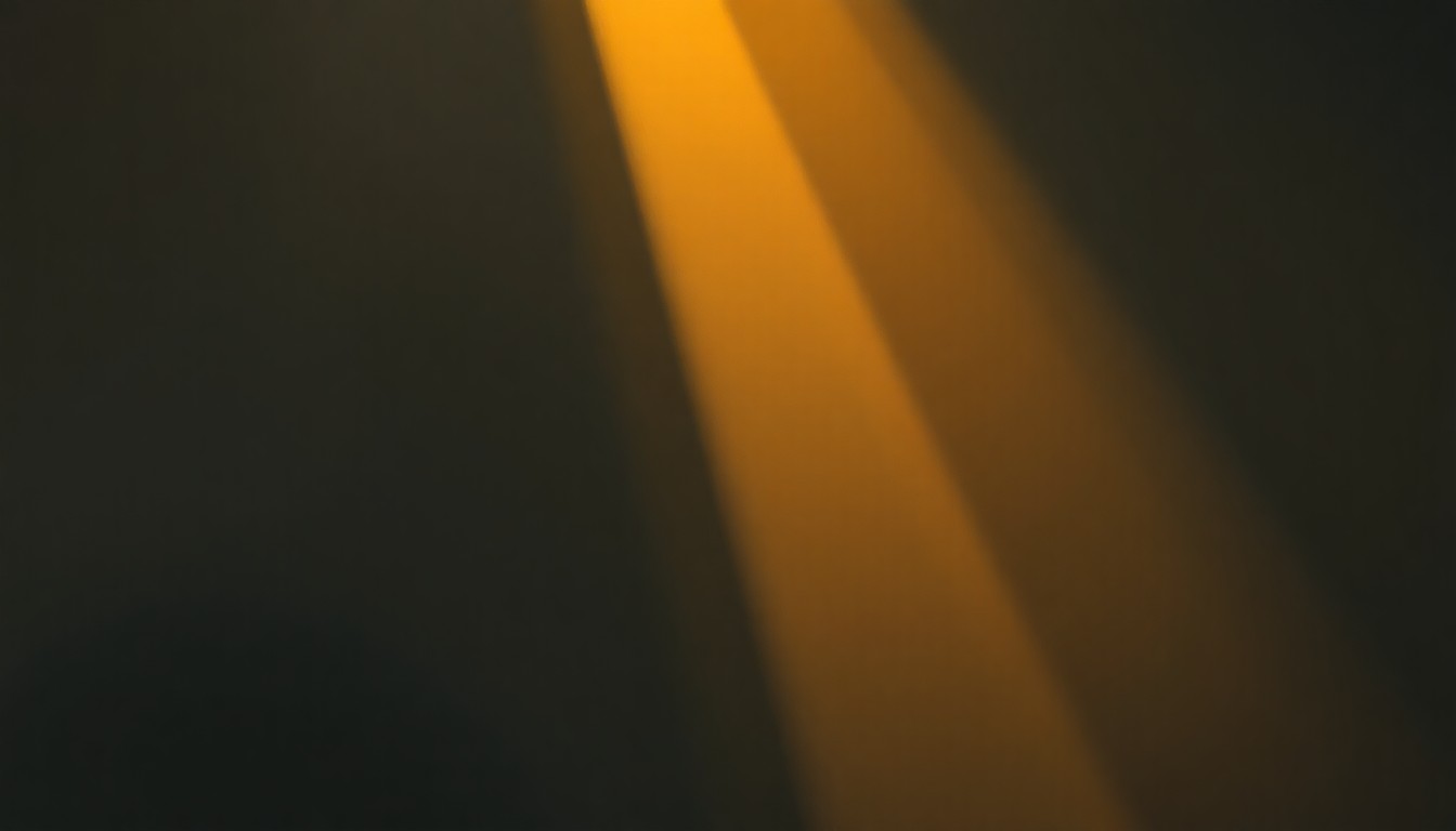 A serene, photorealistic painting of a lone steel beam or girder casting long shadows in warm, golden sunlight, set against a muted urban landscape, conveying a sense of quiet contemplation about the intersection of politics and industry.