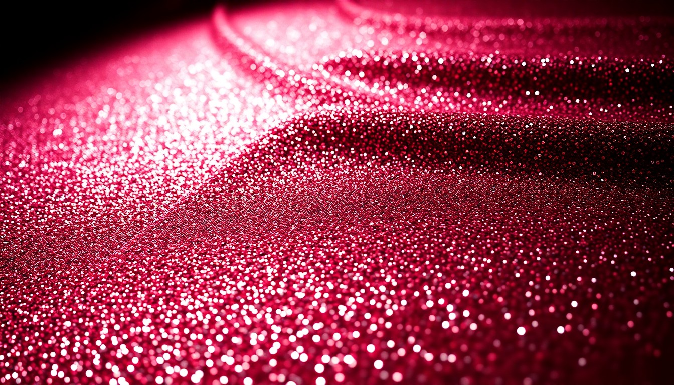 An abstract close-up photograph of a shimmering, sequined fabric in dramatic high-contrast studio lighting, capturing the glamour and luxury associated with celebrity culture.