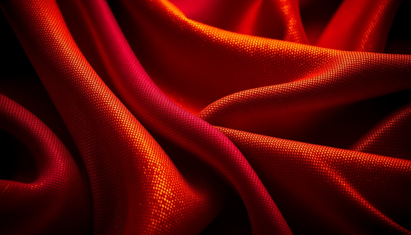 An extreme close-up photograph of a luxurious, textured fabric in rich, saturated colors like deep burgundy and gold, capturing the glamour and entertainment industry aesthetic of the 'Best Medicine' TV series.