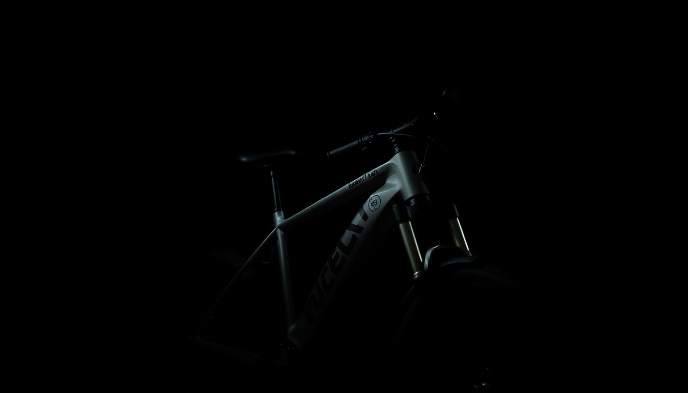An extreme close-up photograph of an electric bicycle's frame and wheels, the only physical evidence found so far in the search for Branson Oduor, captured with a harsh, direct camera flash against a pitch-black background to create a stark, gritty, investigative aesthetic.