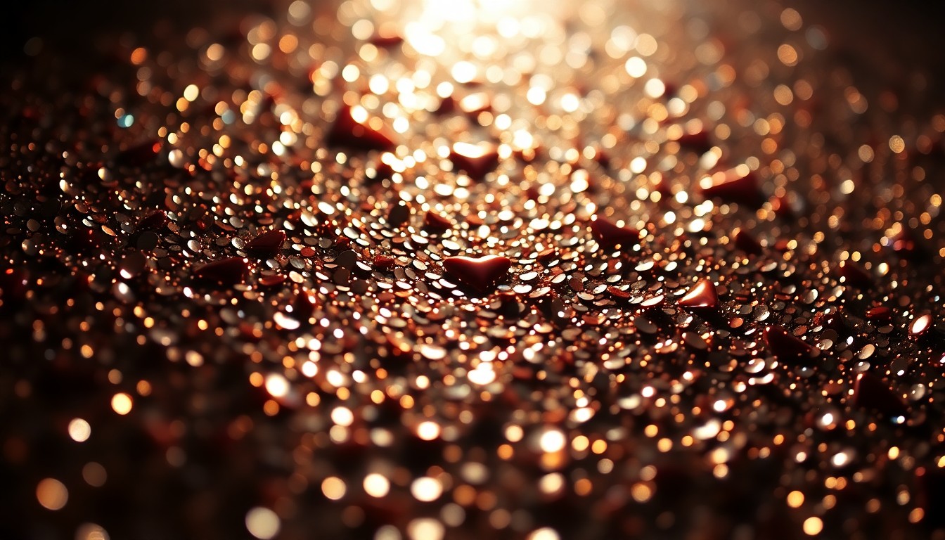 An abstract close-up photograph of shimmering, glittering sequins under dramatic studio lighting, evoking the glamour and intensity of a television crime drama.