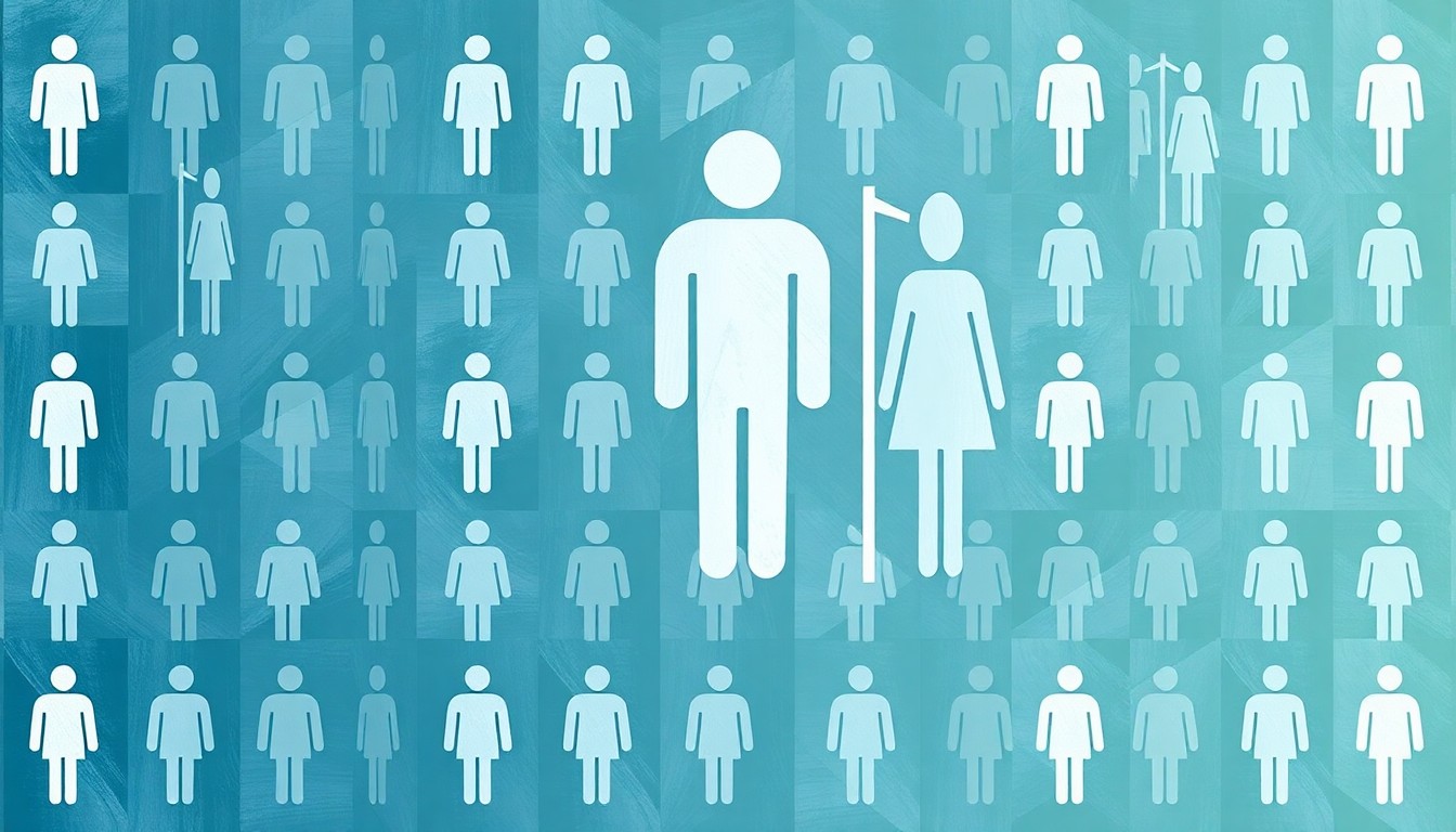 A conceptual illustration featuring overlapping, geometric shapes in muted blue, green, and grey tones, representing the fragmented and contested nature of transgender rights legislation.