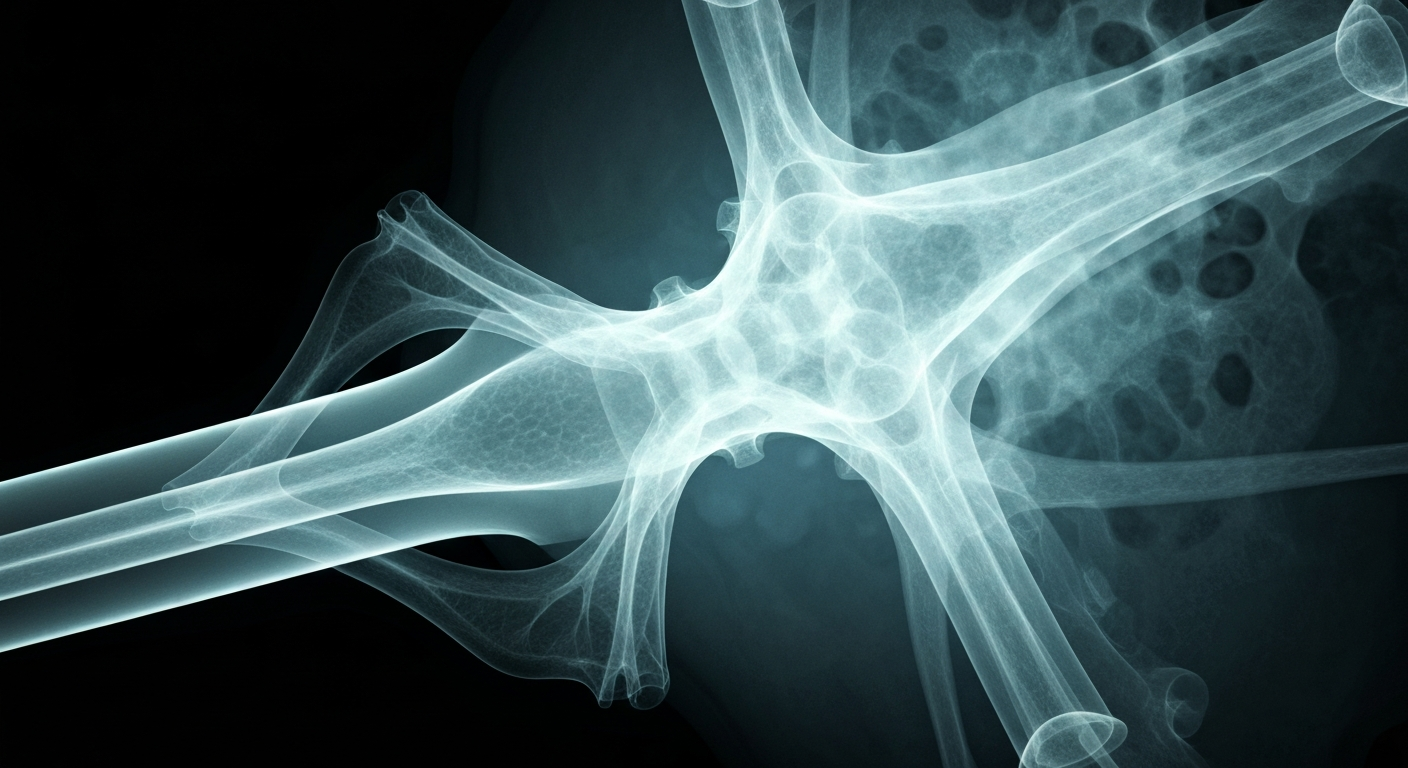 A highly detailed, translucent X-ray photograph revealing the complex internal structure of a transcatheter aortic heart valve, with its delicate components and intricate design visible as ghostly, glowing lines against a dark background, conceptually illustrating the innovative medical technology being evaluated in a clinical trial.