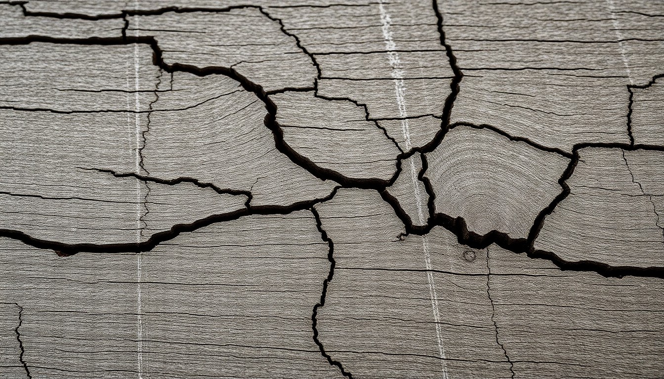 An extreme close-up of a weathered, textured wooden surface in muted earth tones, conceptually representing the understated beauty and resilience of a small town like Twisp, Washington.