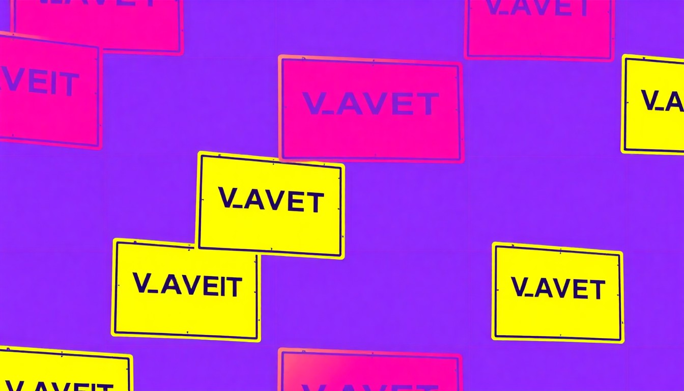 A brightly colored, abstract silkscreen print featuring a repeated image of a vacant lot sign, rendered in a bold, pop art style that captures the tension and uncertainty surrounding the future of this contested urban space.