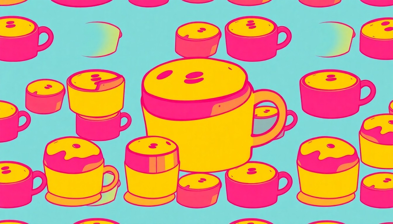 A high-contrast silkscreen print of a breakfast biscuit repeated in a grid pattern, rendered in vibrant neon colors and heavy black outlines to capture the classic comfort and community spirit of this beloved Colorado breakfast spot.