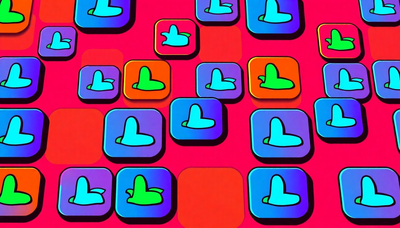 A highly stylized, abstract grid of a sports betting app icon rendered in a bold, neon color palette, conceptually representing the growing ubiquity of gambling in modern life.