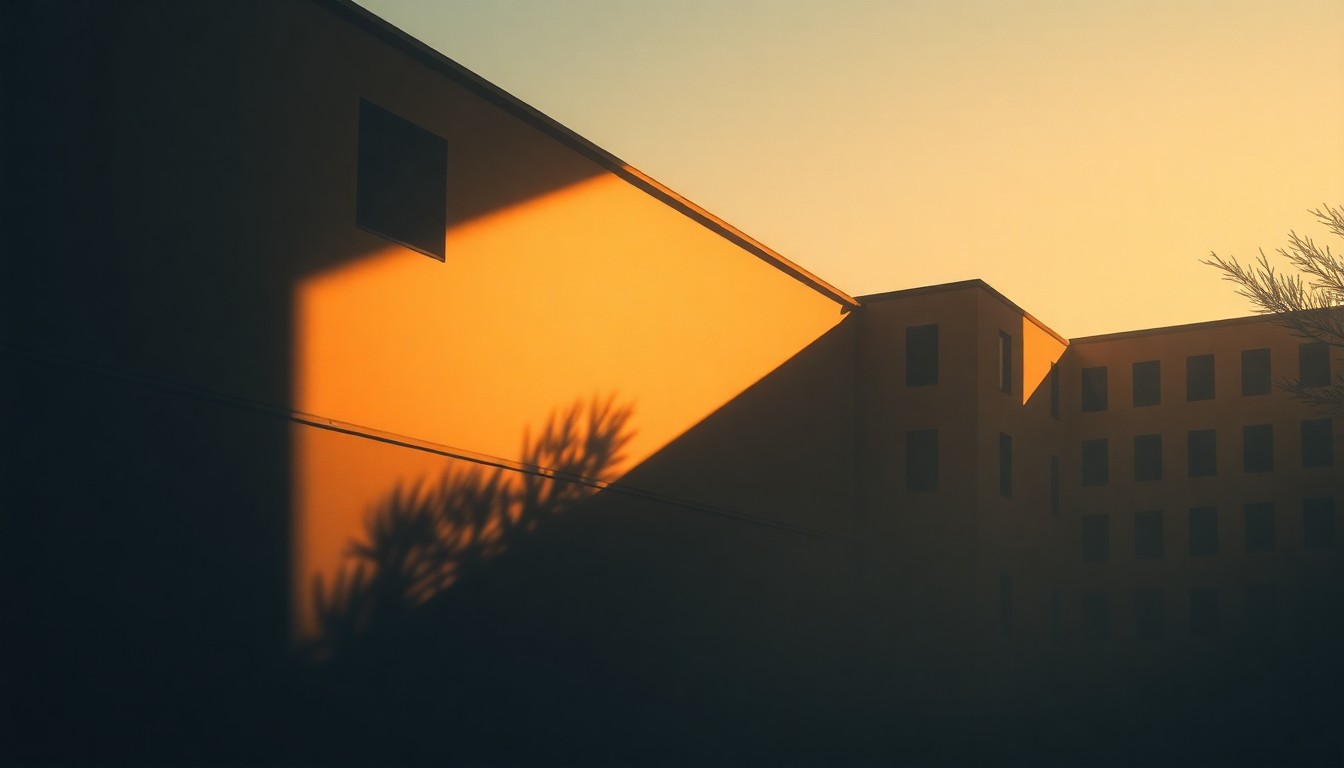A cinematic painting of a university building in warm, golden light, with a solitary figure visible in an upper-level window, conceptually representing the somber mood and unanswered questions surrounding the researcher's death.