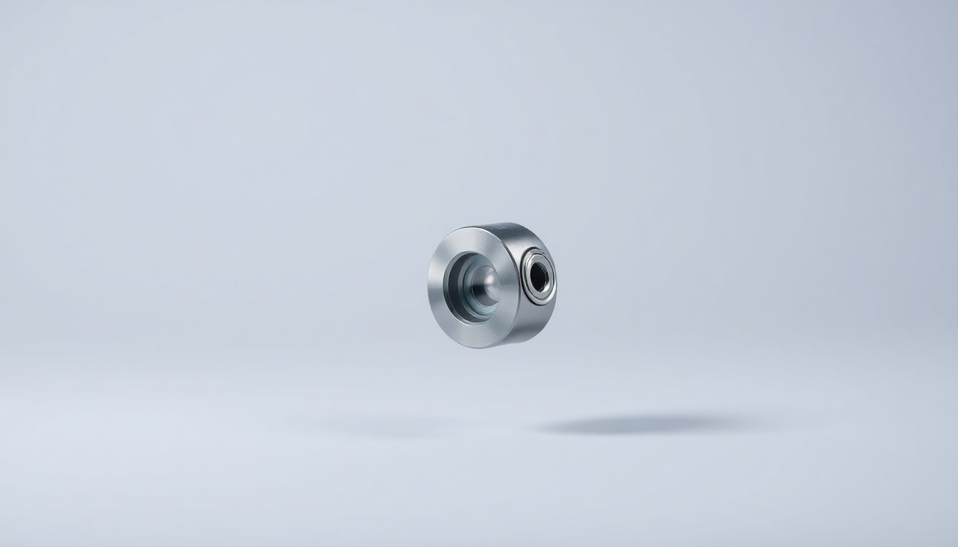A close-up photograph of a polished metal medical device component floating on a clean, white background, lit with dramatic studio lighting to highlight its pristine surface and quality.