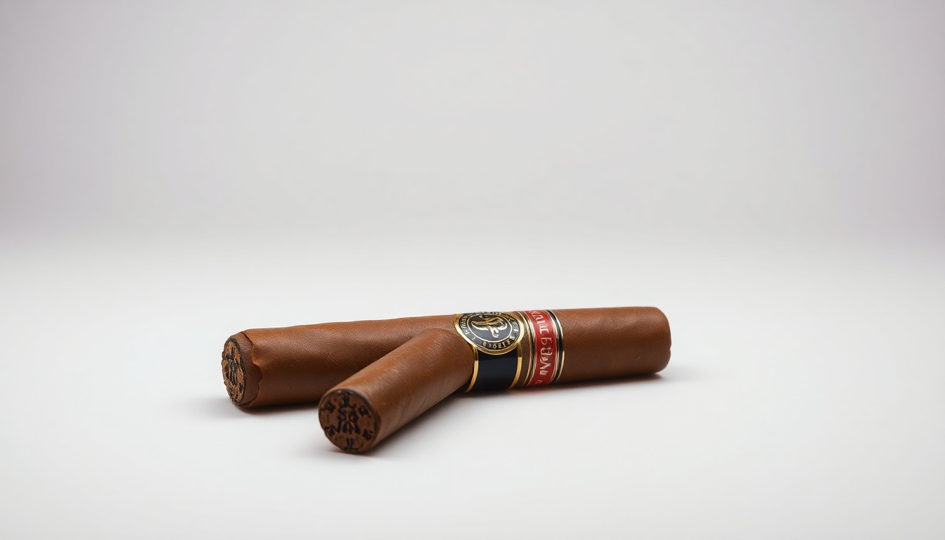 A close-up, high-contrast photograph of a single Ixtelli Robusto cigar resting on a clean, white background, highlighting the cigar's premium construction and materials.