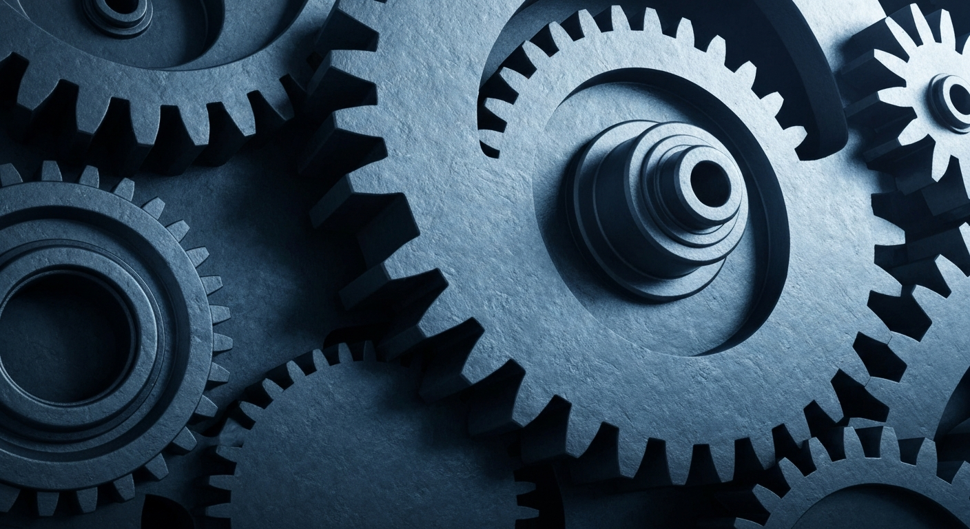 An extreme close-up of intricately engineered metal gears and machinery, representing the complex financial infrastructure that powers Microsoft's global operations.