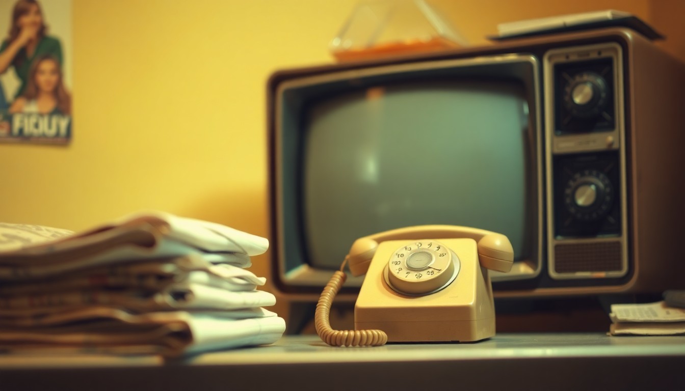 A blurred, impressionistic photograph in shades of amber and ochre, capturing the nostalgic essence of a bygone era through the depiction of a vintage lifestyle object.