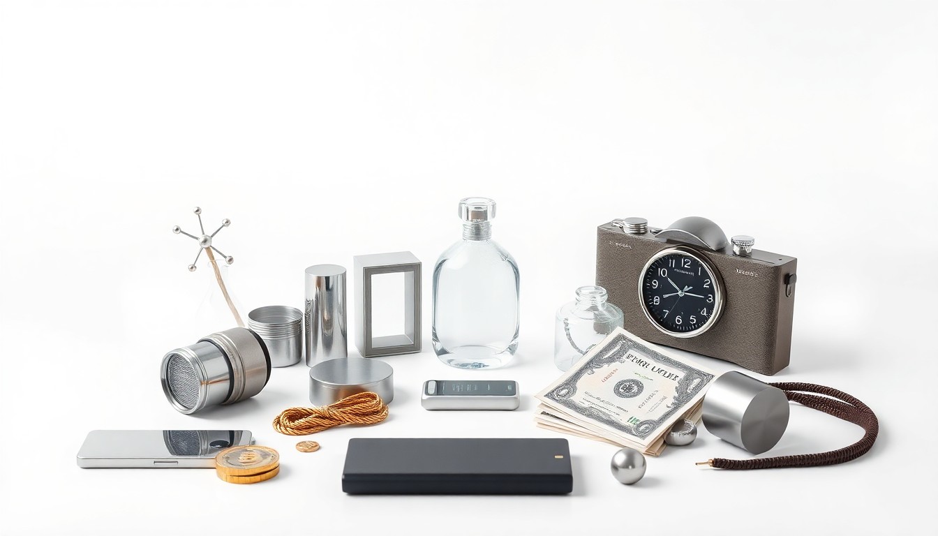A high-end, photorealistic studio still-life photograph featuring a collection of premium, polished objects arranged elegantly on a clean, monochromatic background, conceptually representing the evolving priorities and work habits of the younger generation.