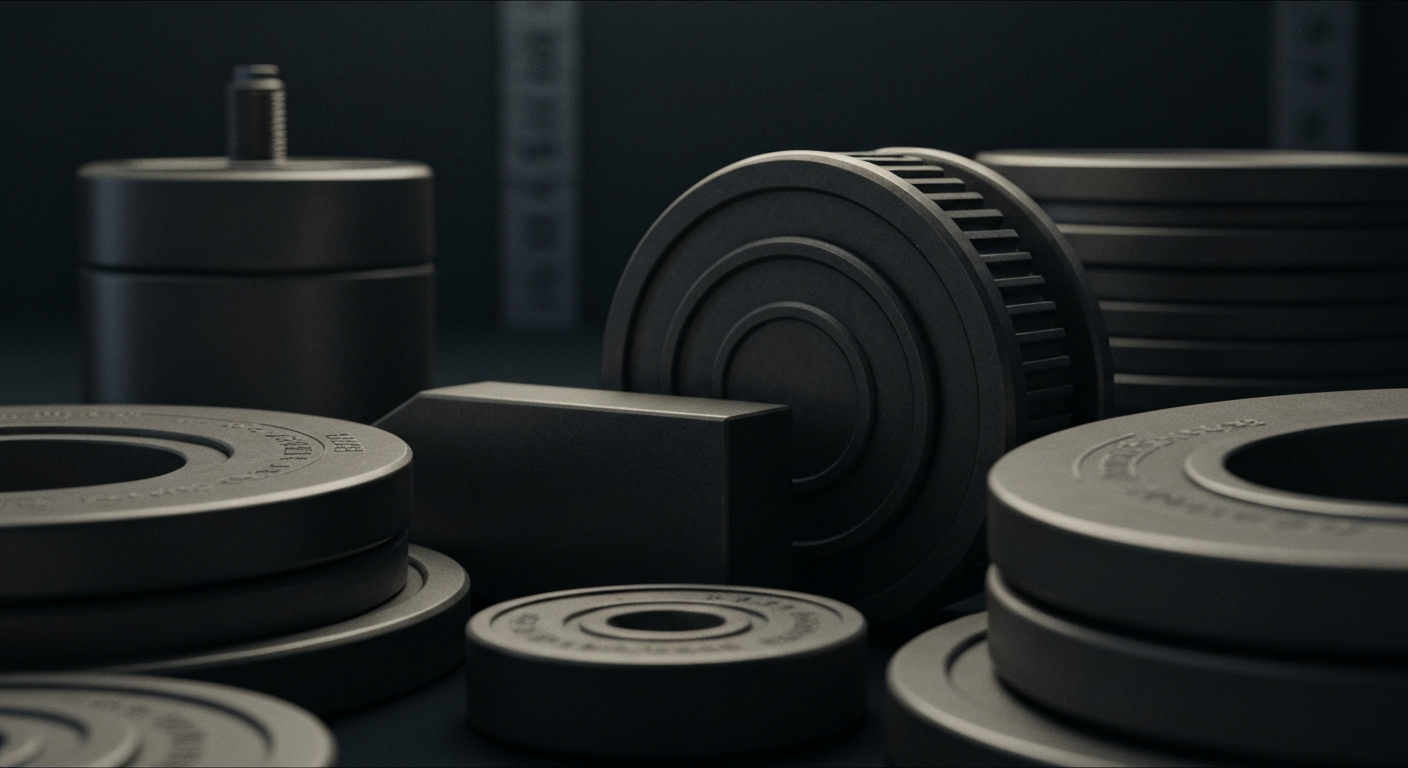 An extreme close-up of gears, levers, and other industrial machinery in shades of gray, conceptually representing the behind-the-scenes financial technology powering Thryv's small business software platform.