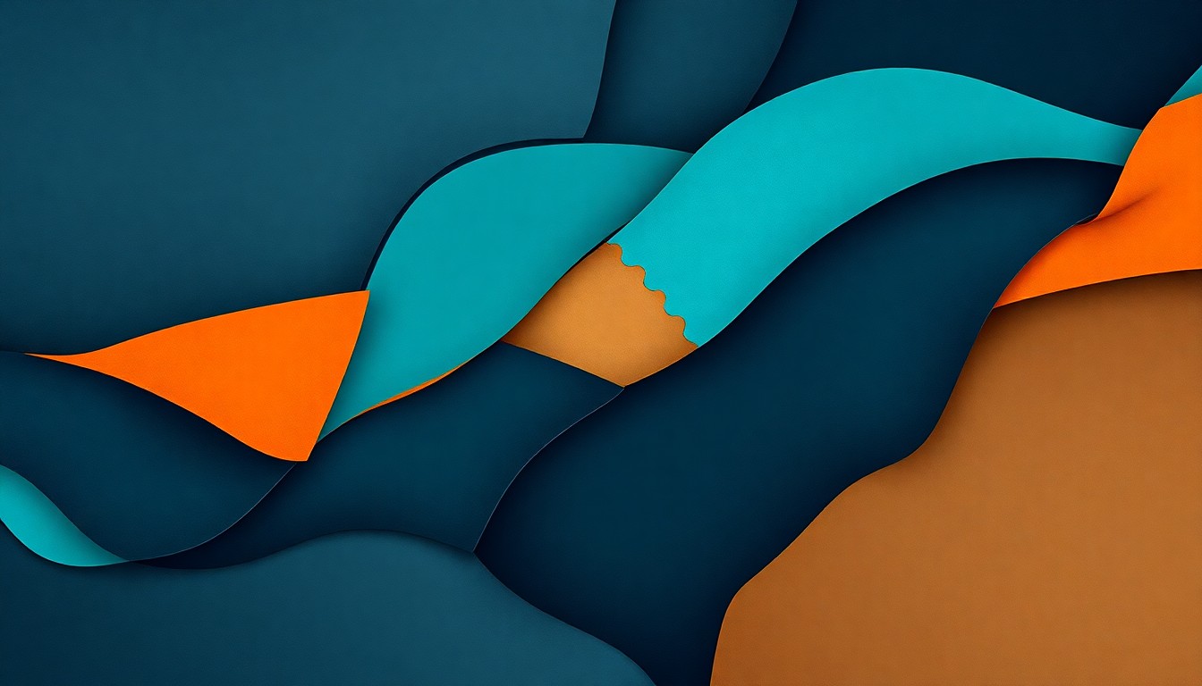 A conceptual illustration featuring overlapping, fractured geometric shapes in shades of blue, teal, and orange, representing a natural gas pipeline in a state of disruption.