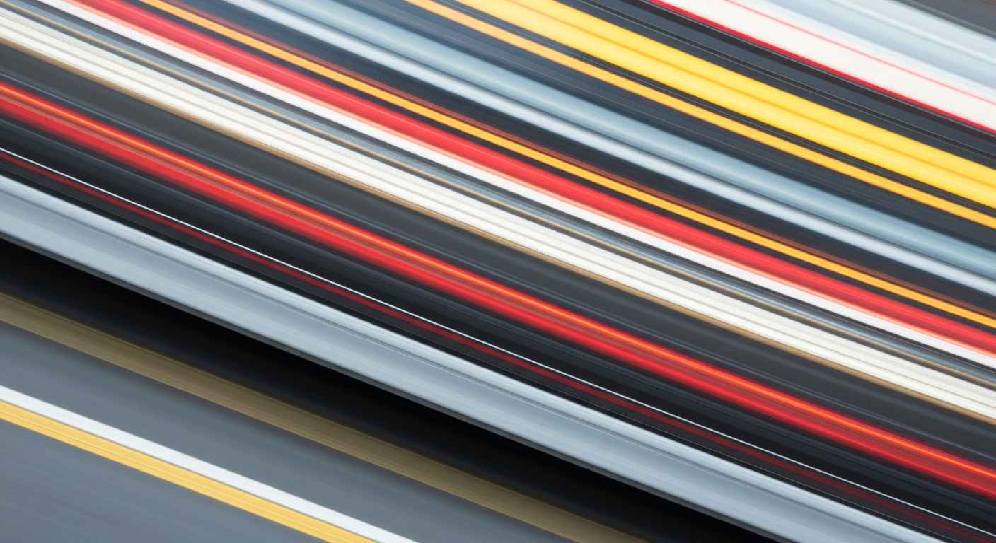 Sweeping, abstract streaks of vibrant color and chaotic motion, conveying the dynamic energy and rapid pace of modern automotive technology.