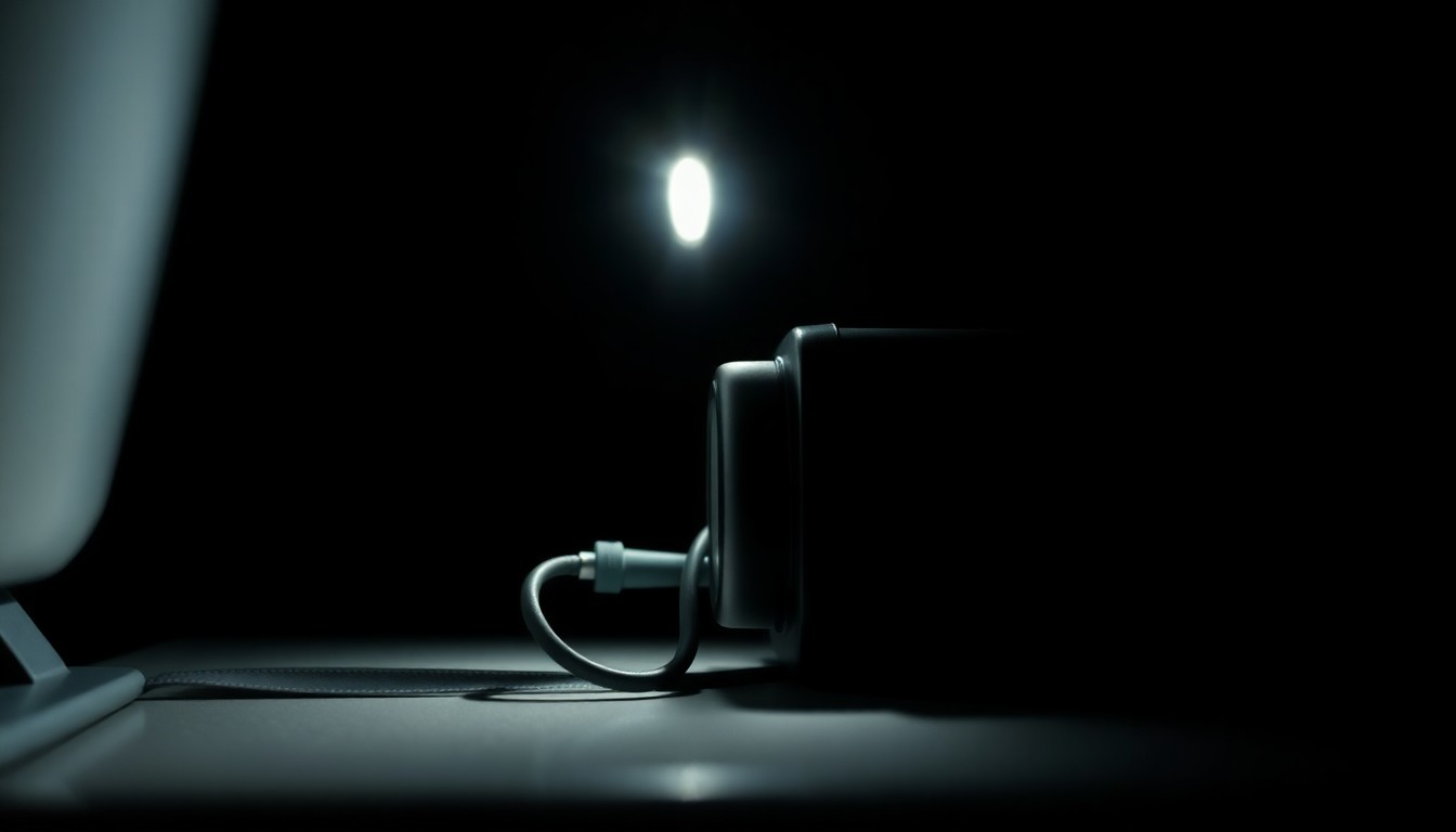 An extreme close-up of an airline oxygen mask or other medical equipment, dramatically lit to create a stark, investigative mood without showing any actual violence or victims.