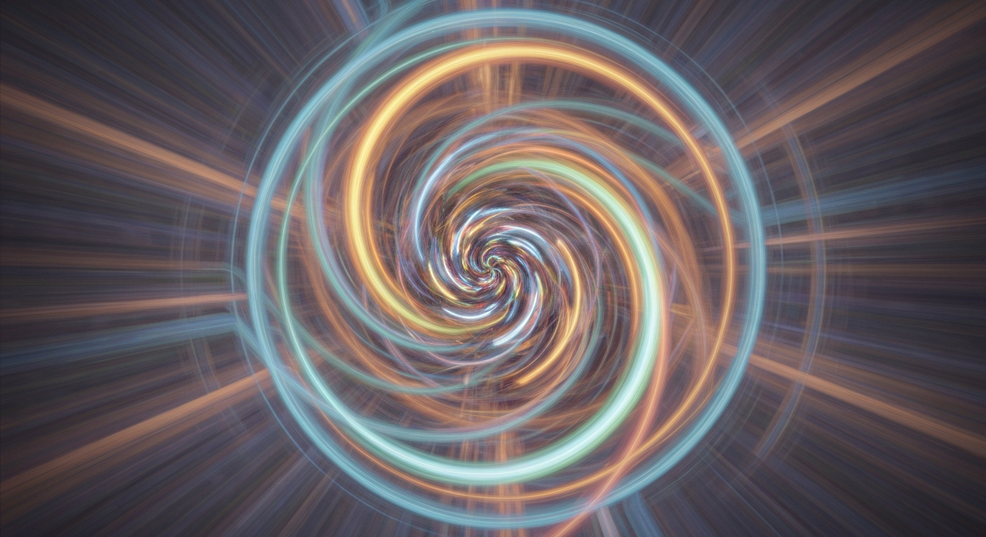 An abstract, blurred image in vibrant shades of blue, red, and yellow, conveying the rapid motion and energy of Ford's automotive manufacturing project in West Tennessee.