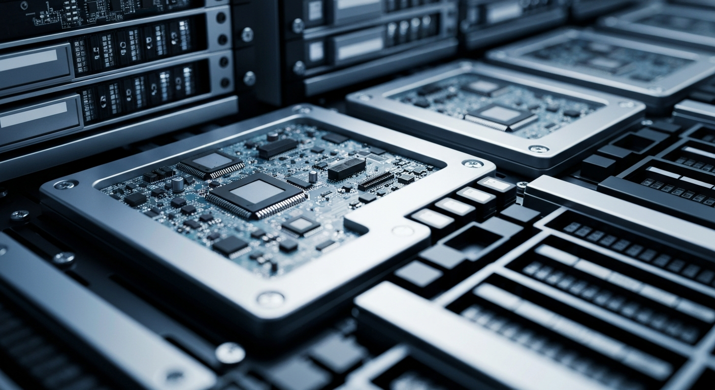 A close-up, cinematic view of intricate financial machinery and banking equipment, conveying a sense of power, security, and the complex infrastructure that underpins the modern financial system.